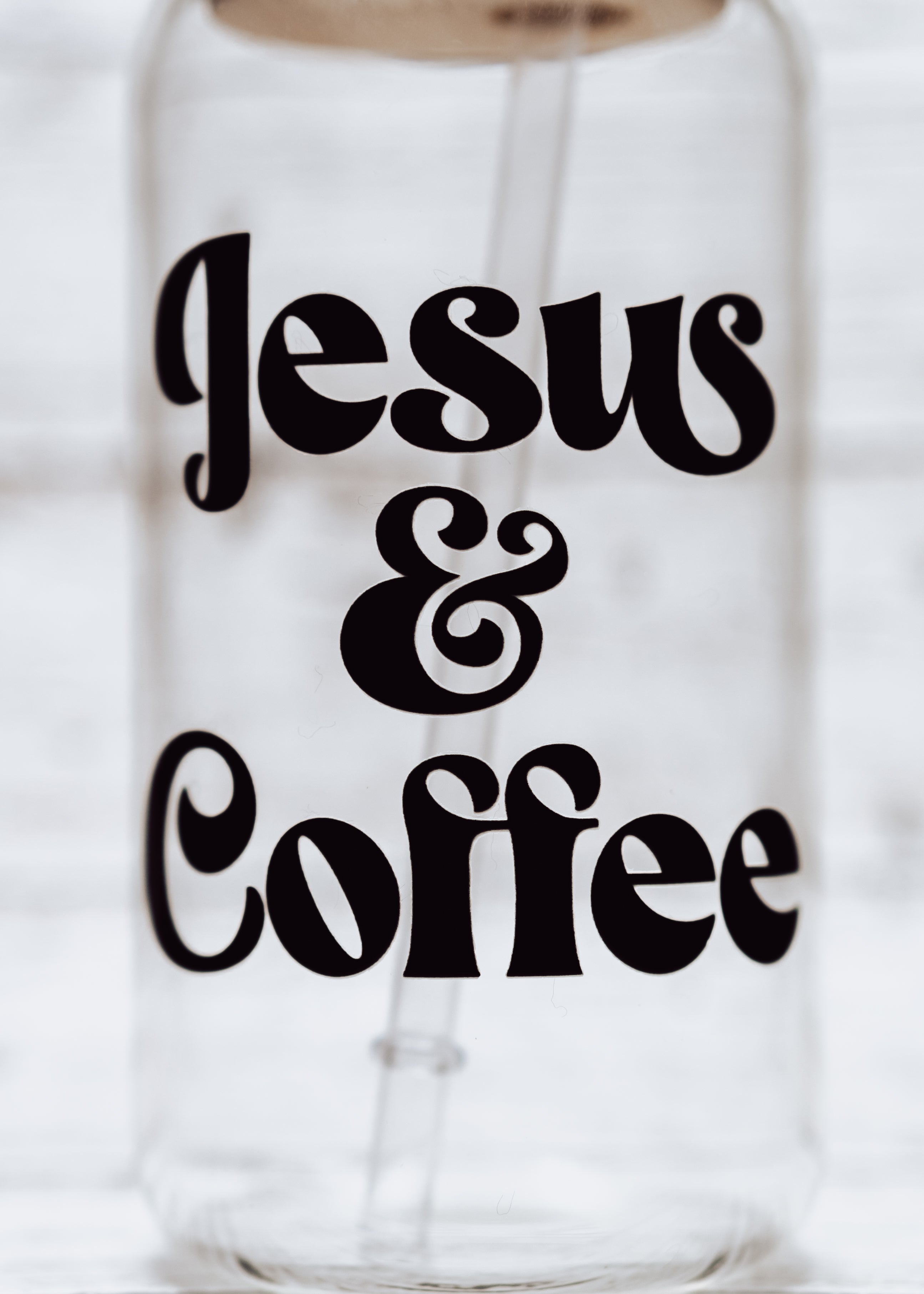 Jesus & Coffee Glass Can